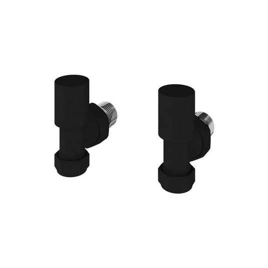 Eastbrook Angled Radiator Valves Pair Matt Black | 54.0046