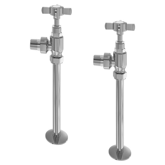 Eastbrook Angled Traditional Radiator Valves (Pair) with Tails Chrome | 54.0001
