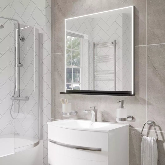 Eastbrook Arconi 800x800mm Framed LED Bathroom Mirror Matt Black | 94.0003 - Envy Bathrooms Ltd