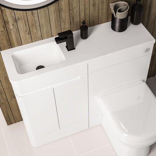 Eastbrook Arda 1200mm Polymarble Basin Top (LH) White | 37.2094