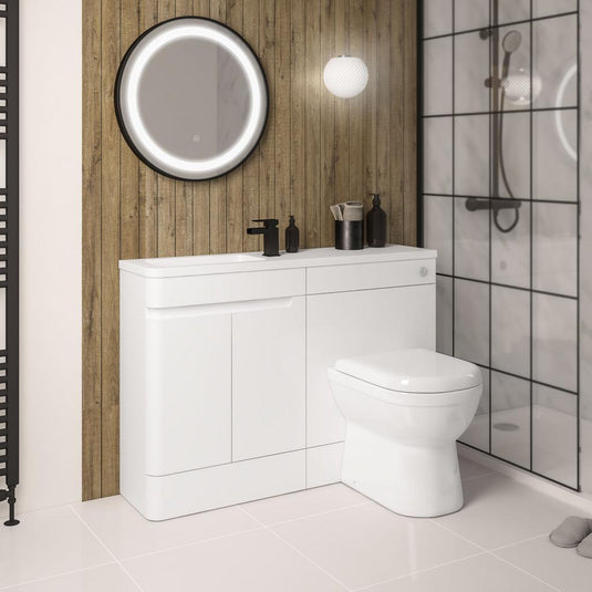 Eastbrook Arda 600mm Door Base Vanity Unit (LH) High Gloss White | 37.2089