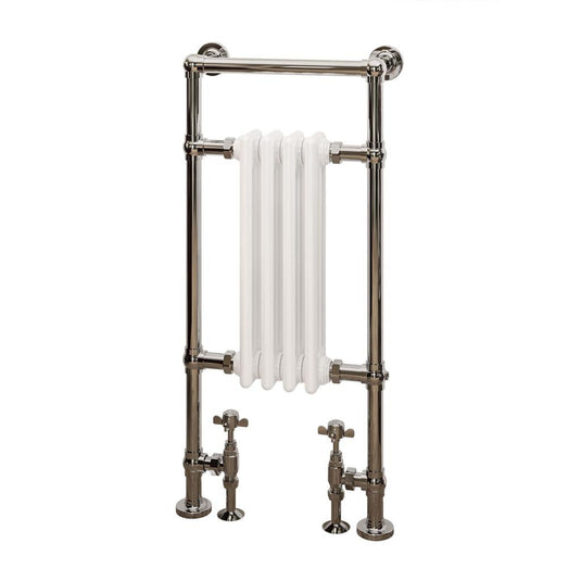 Eastbrook Avon Traditional 960 x 429mm Towel Radiator Chrome/Gloss White | 41.1027