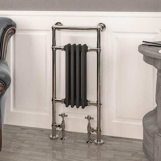 Eastbrook Avon Traditional 960 x 429mm Towel Radiator Chrome/Matt Anthracite | 41.1028