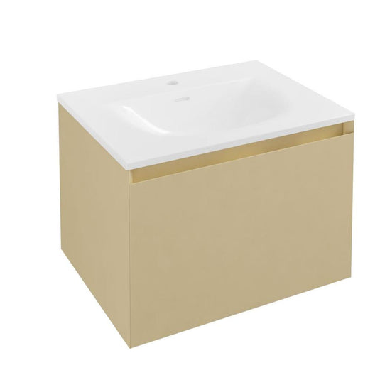 Eastbrook Badbury 600mm Wall Hung 1 Drawer Vanity Unit - Sahara | 72.0029