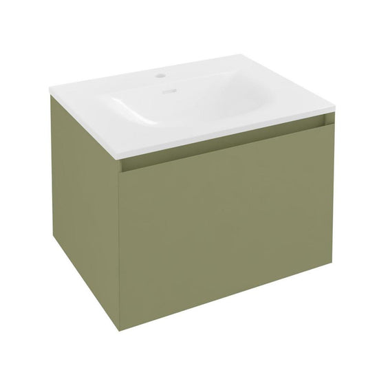 Eastbrook Badbury 600mm  Wall Hung 1 Drawer Vanity Unit - Savannah Green | 72.0028
