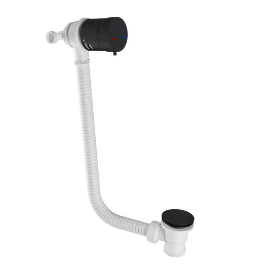 Eastbrook Bath Mixer Filler Tap Push Button Waste Black | 98.4002