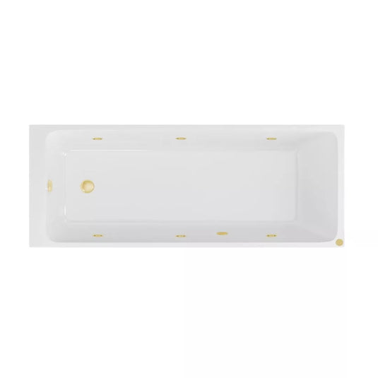 Eastbrook Beauforte Malin 1700 x 700 x 440mm Single Ended 6 Jet Whirlpool Bath Brushed Brass | 42.2036 - Envy Bathrooms Ltd