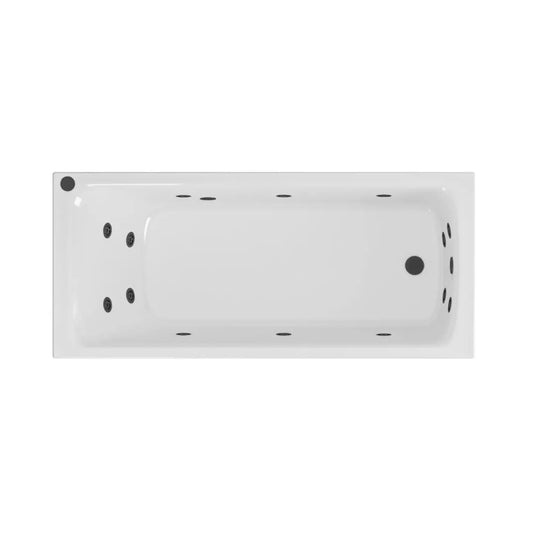 Eastbrook Beauforte Portland 1650 x 700 x 440mm Single Ended 14 Jet Whirlpool Bath Matt Black | 42.2029 - Envy Bathrooms Ltd