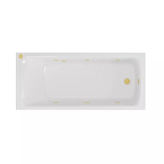 Eastbrook Beauforte Portland 1650 x 700 x 440mm Single Ended 6 Jet Whirlpool Bath Brushed Brass | 42.2027 - Envy Bathrooms Ltd