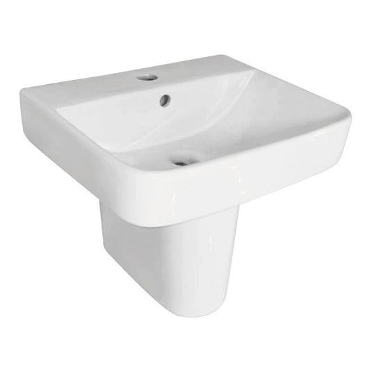 Eastbrook Beddington Semi Pedestal For 450mm, 500mm and 560mm Basin | White | 26.0233