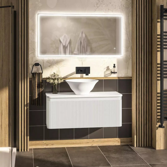 Eastbrook Belice 100cm Sintered Stone Vanity Top White | 37.2126 - Envy Bathrooms Ltd