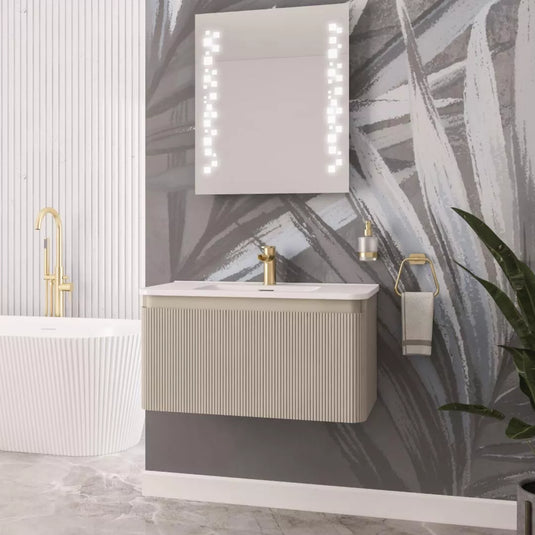 Eastbrook Belice 80cm Wall Hung Vanity Unit Cashmere Gloss | 37.2104 - Envy Bathrooms Ltd