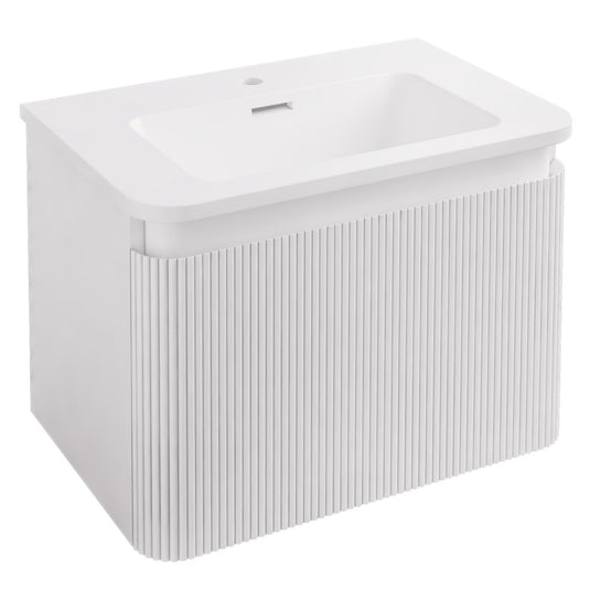 Eastbrook Belice Fluted 600mm Wall Hung Vanity Unit High Gloss White | 37.1033
