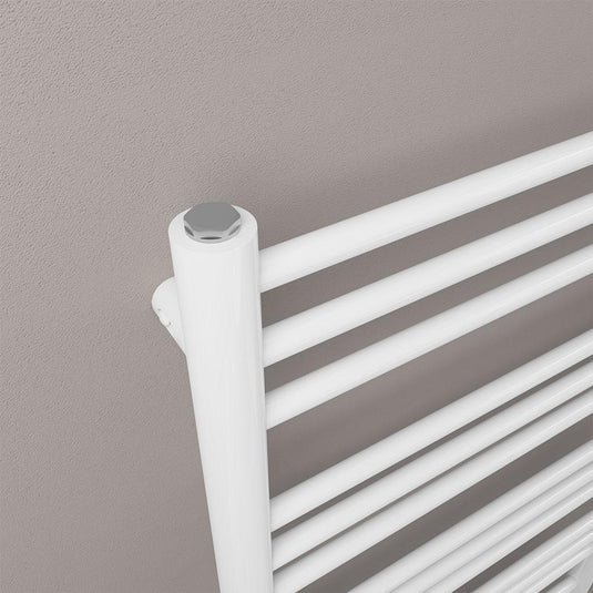 Eastbrook Biava 1200 x 600mm Round Towel Rail Gloss White | 41.0161