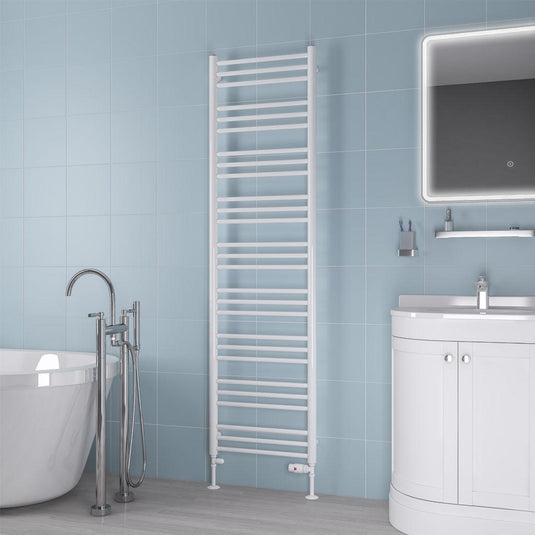 Eastbrook Biava 1800 x 500mm Round Towel Rail Gloss White | 41.0159