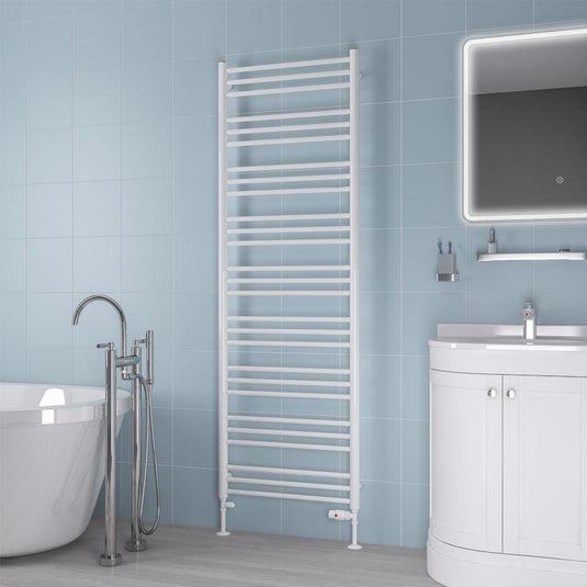 Eastbrook Biava 1800 x 600mm Round Towel Rail Gloss White | 41.0162