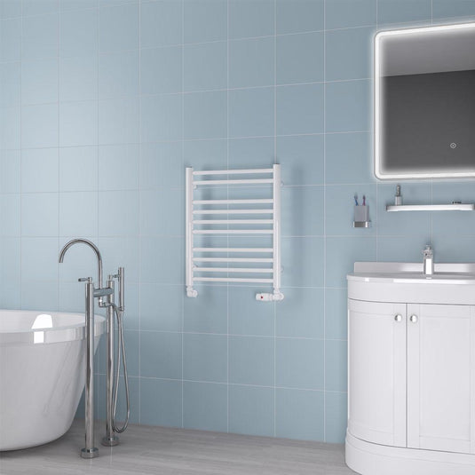 Eastbrook Biava 600 x 500mm Round Towel Rail Gloss White | 41.0157