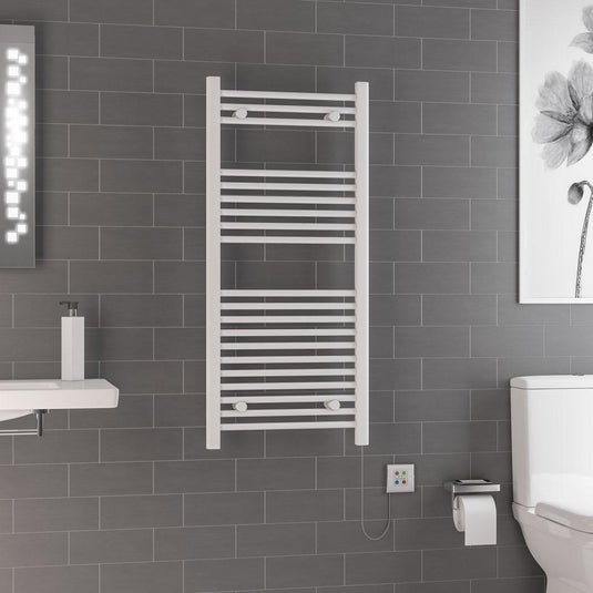 Eastbrook Biava Dry Element Towel Rail 1100 x 500mm Gloss White | 47.0006