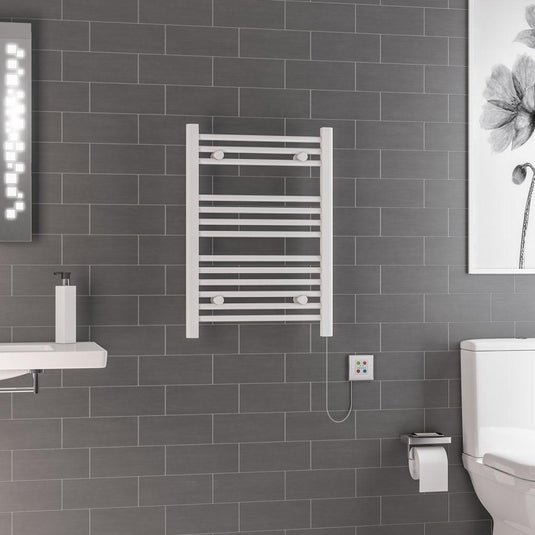 Eastbrook Biava Dry Element Towel Rail 700 x 500mm Gloss White | 47.0005