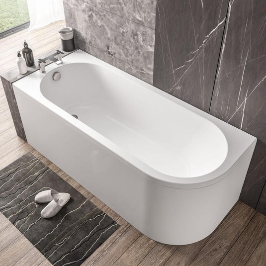 Eastbrook Biscay D‑Shape Bath Panel 1650 x 700mm Beauforte White | 42.6123