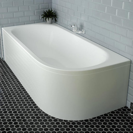 Eastbrook Biscay Reinforced J‑Shape Bath Panel 1700 x 750mm Beauforte White | 42.6002