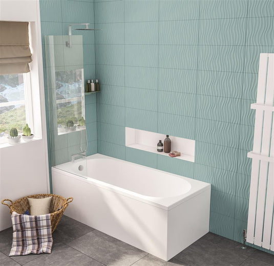 Eastbrook Biscay Straight Edge Single Ended 1700 x 750mm (5mm) Bath White | 42.0152