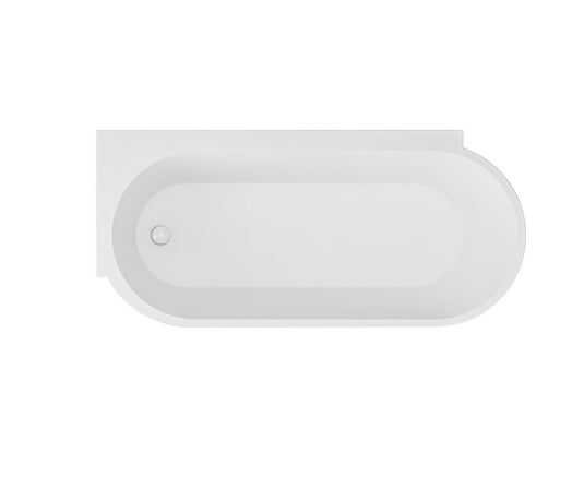 Eastbrook Bray 1600mm Bath (LH) (Inc Waste) White | 33.0043