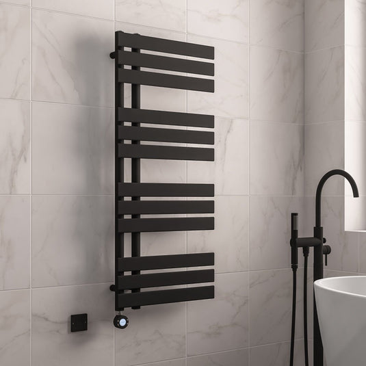 Eastbrook Brockworth 1200 x 500mm All Electric Towel Rail Matt Black | 41.0786