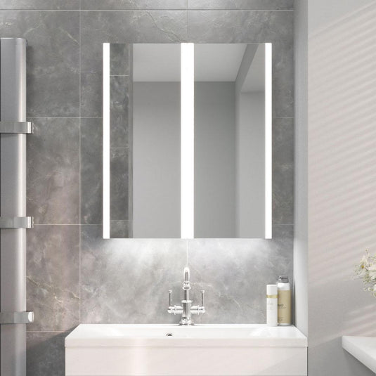 Eastbrook Caldini 600 x 700 x 130mm LED 2 Door Mirror Cabinet Aluminium | 40.0029