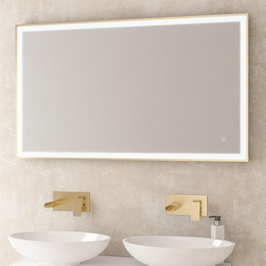 Eastbrook Castelli 700 x 500mm LED Framed Bathroom Mirror Brushed Brass | 58.1031
