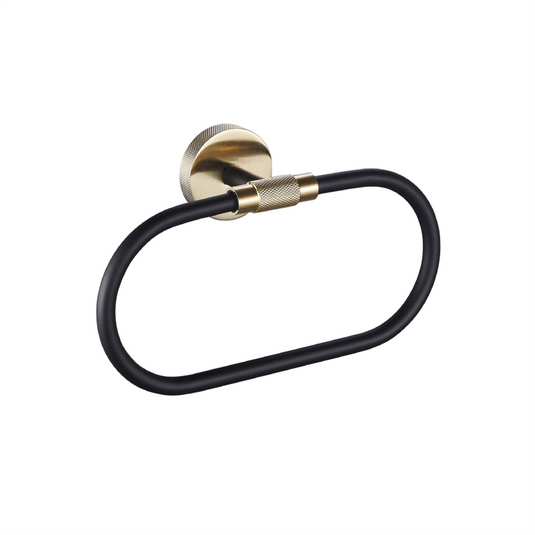 Eastbrook Catania Towel Ring Matt Black/Brushed Brass | 52.504