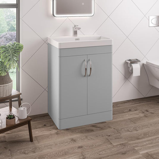 Eastbrook Cavone 600mm Door Base Vanity Unit Matt Grey | 36.0048