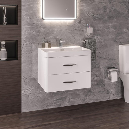 Eastbrook Cavone 600mm Wall Hung Drawer Vanity Unit High Gloss White | 36.0034