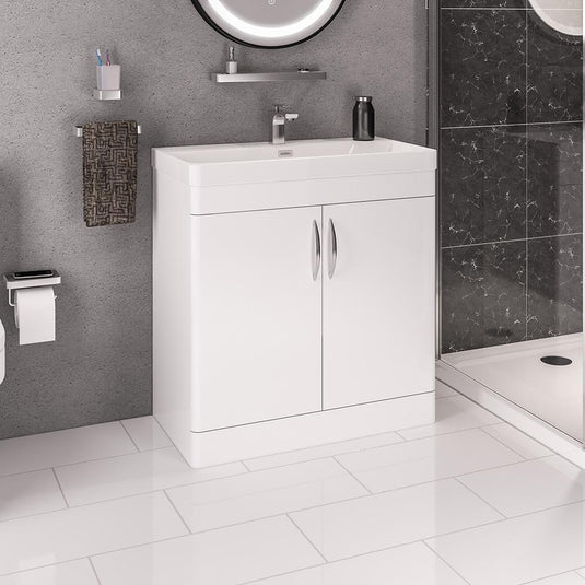 Eastbrook Cavone 800mm Door Base Vanity Unit High Gloss White | 36.0052
