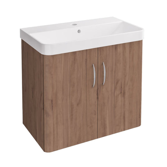 Eastbrook Cavone II 600mm Wall Hung Door Vanity Unit Medium Oak | 37.2052
