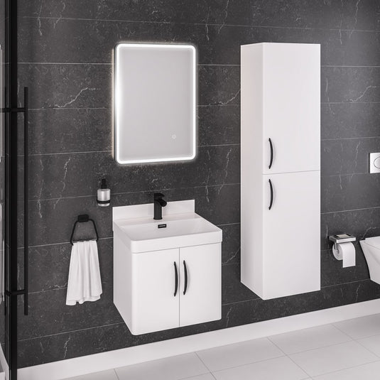 Eastbrook Cavone Tall 2 Door Wall Hung Unit High Gloss White | 36.3011