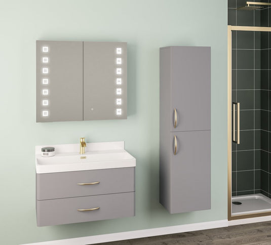 Eastbrook Cavone Tall 2 Door Wall Hung Unit Matt Grey | 36.3012
