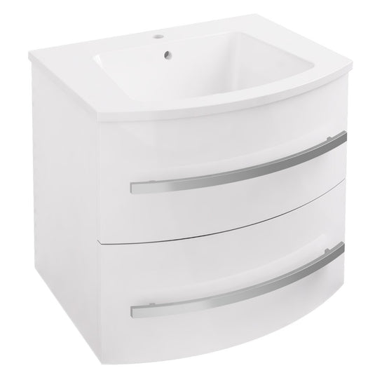 Eastbrook Centa 600mm Curved Wall Hung Vanity Unit High Gloss White | 37.1035