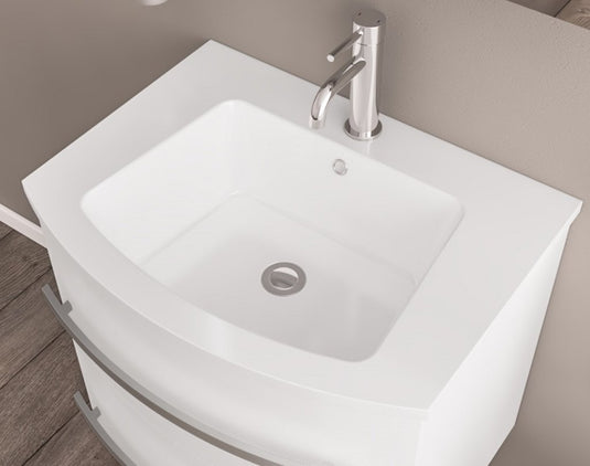 Eastbrook Centa 600mm Curved Wall Hung Vanity Unit High Gloss White | 37.1035
