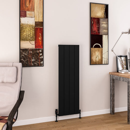 Eastbrook Charlton 1200 x 375mm Aluminium Radiator Matt Black | 89.0980