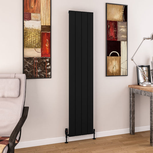 Eastbrook Charlton 1800 x 375mm Aluminium Radiator Matt Black | 89.0764