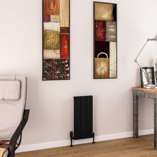Eastbrook Charlton 600 x 280mm Aluminium Radiator Matt Black | 89.0762