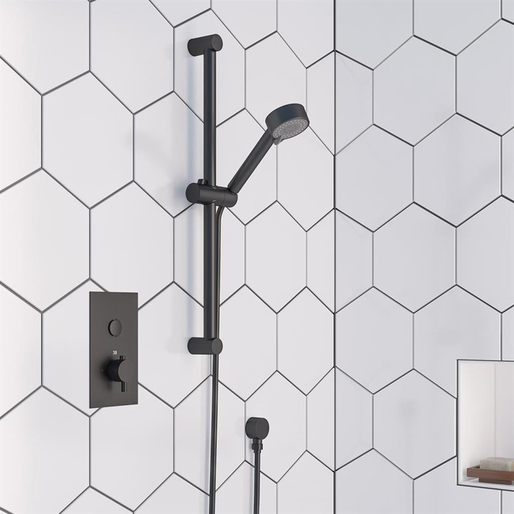 Eastbrook Concealed Push Button Valve Shower Kit Black | BND012