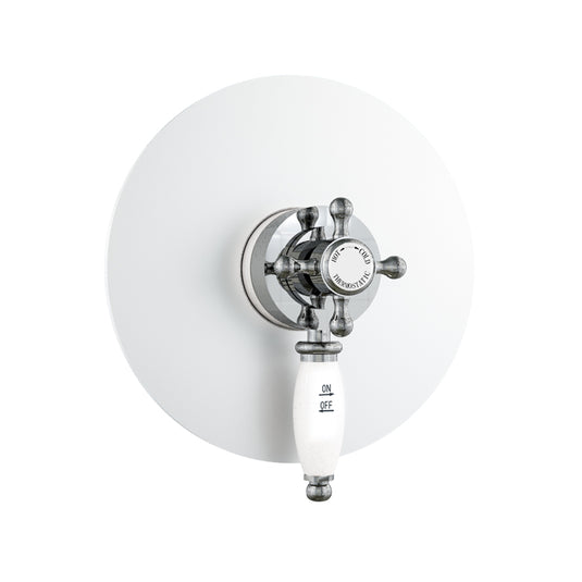 Eastbrook Concealed Traditional Thermostatic Shower Valve with Ball Handles White/Chrome | 68.0050