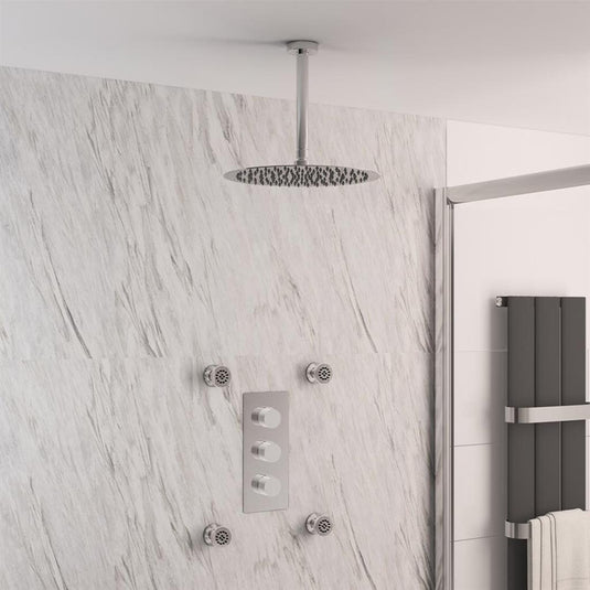 Eastbrook Concealed Valve, Round Shower Head, Round Jets & Round Shower Arm - Chrome - BND005 - Envy Bathrooms Ltd