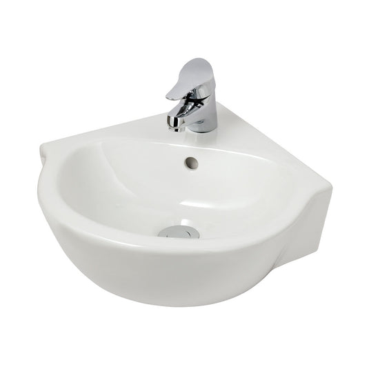 Eastbrook Corner 450 x 450mm Basin 1TH White | 56.0055