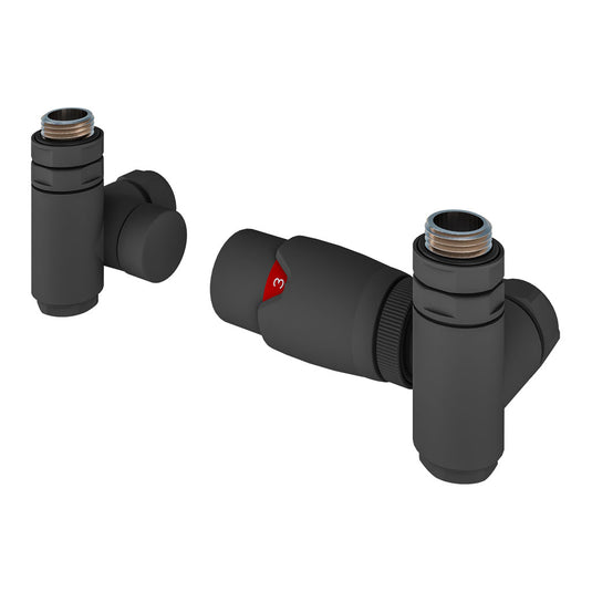 Eastbrook Corner Dual Fuel TRV and Lockshield Valve 15mm Matt Anthracite | 54.0027