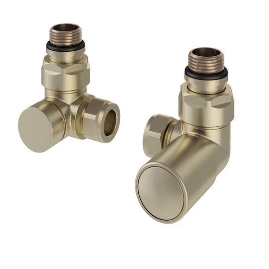 Eastbrook Corner Radiator Valves (Pair) Brushed Brass | 41.0611