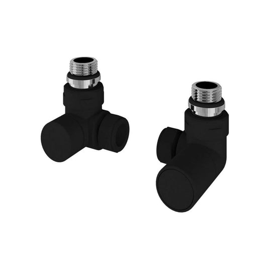 Eastbrook Corner Radiator Valves Pair Matt Black | 54.0051
