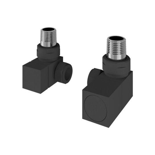 Eastbrook Corner Square Radiator Valves Pair Matt Anthracite | 54.0063